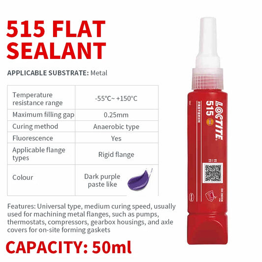 High Temperature Resistance Medium Curing Speed Loctite 515 50ml Plane Sealing Anaerobic Adhesive for Machining Metal Flanges